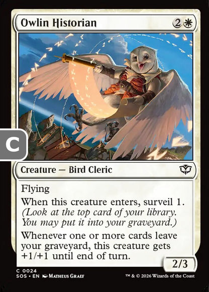 Owlin Historian SOS Creature Bird Cleric NM