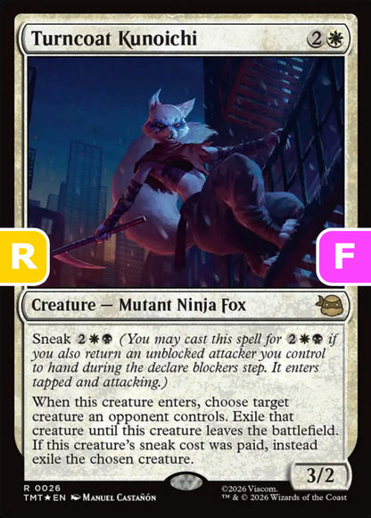 Turncoat Kunoichi TMT Creature Mutant Ninja Fox *Foil* NM