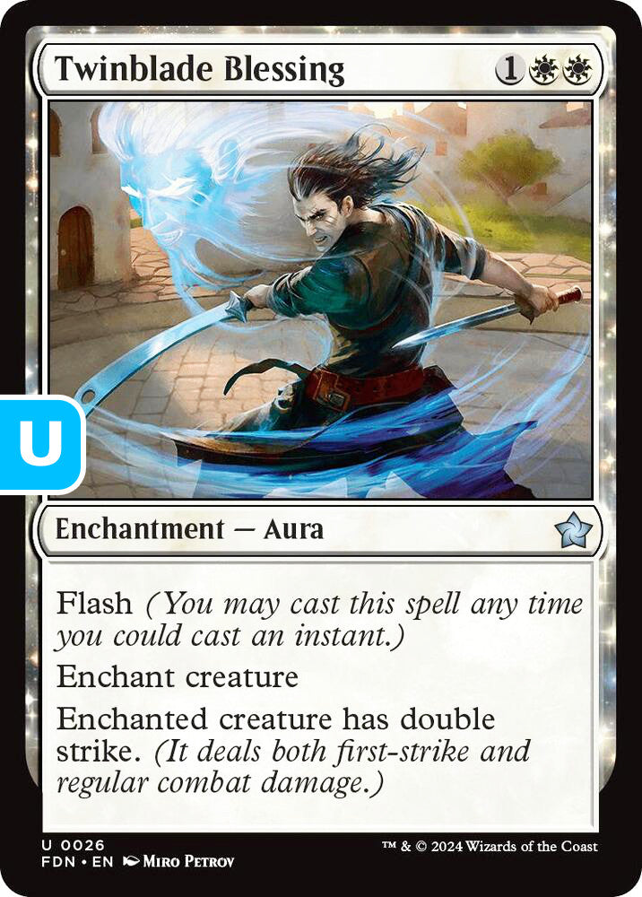 Twinblade Blessing FDN Enchantment Aura NM