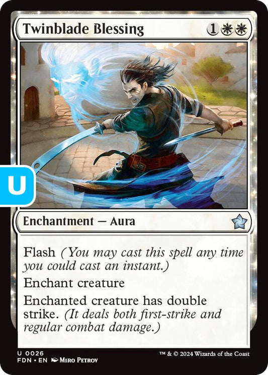 Twinblade Blessing FDN Enchantment Aura NM