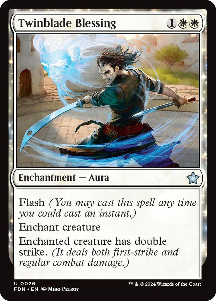 Twinblade Blessing FDN Enchantment Aura NM
