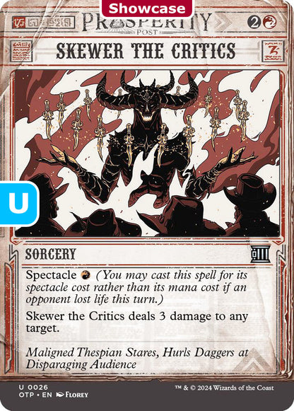 Skewer the Critics OTP Sorcery  NM