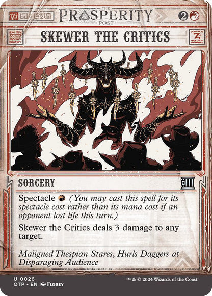 Skewer the Critics OTP Sorcery  NM