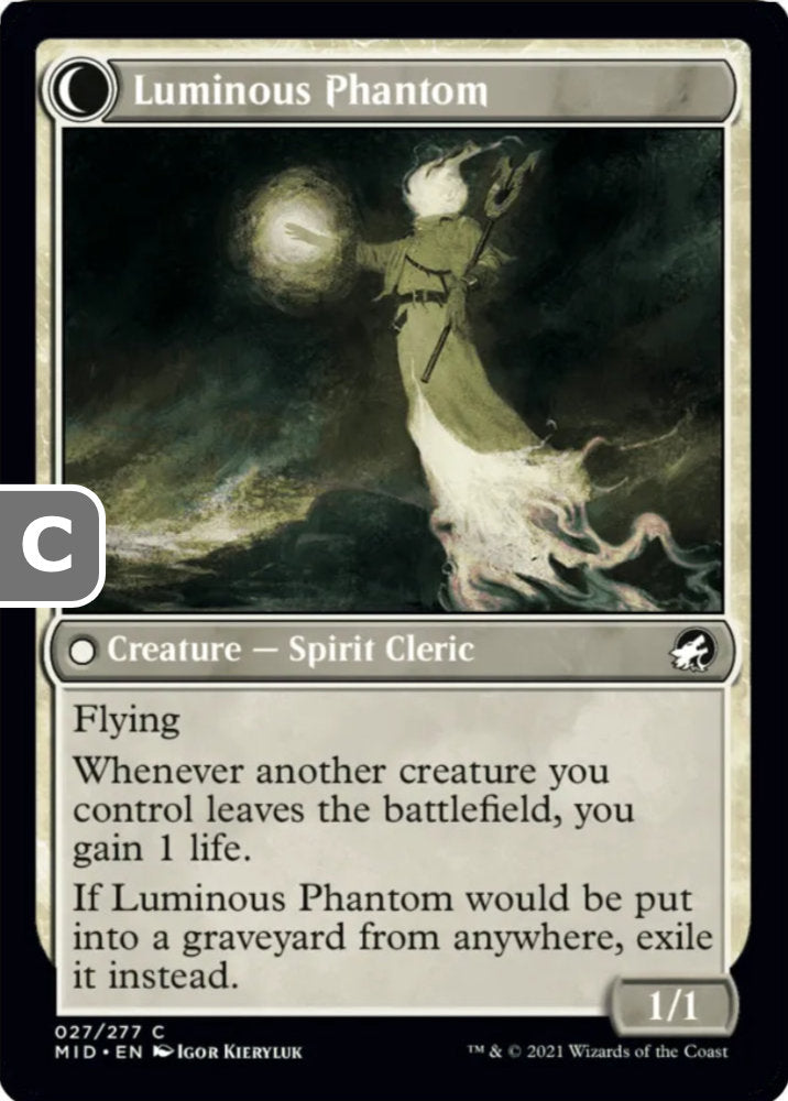 Lunarch Veteran/Luminous Phantom MID Creature Human Cleric/Spirit Cleric NM