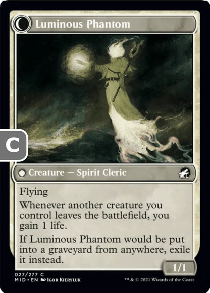 Lunarch Veteran/Luminous Phantom MID Creature Human Cleric/Spirit Cleric NM