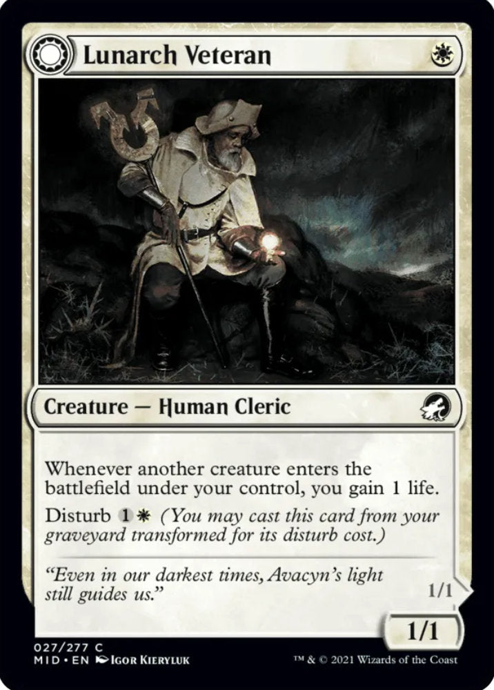 Lunarch Veteran/Luminous Phantom MID Creature Human Cleric/Spirit Cleric NM