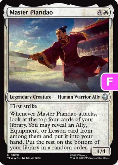 Master Piandao TLA Legendary Creature Master Piandao *Foil* NM