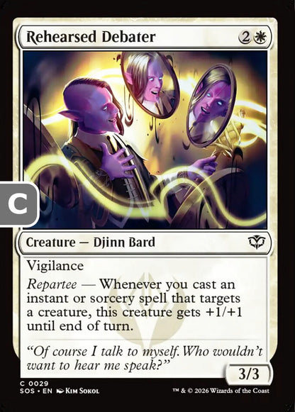 Rehearsed Debater SOS Creature Djinn Bard NM