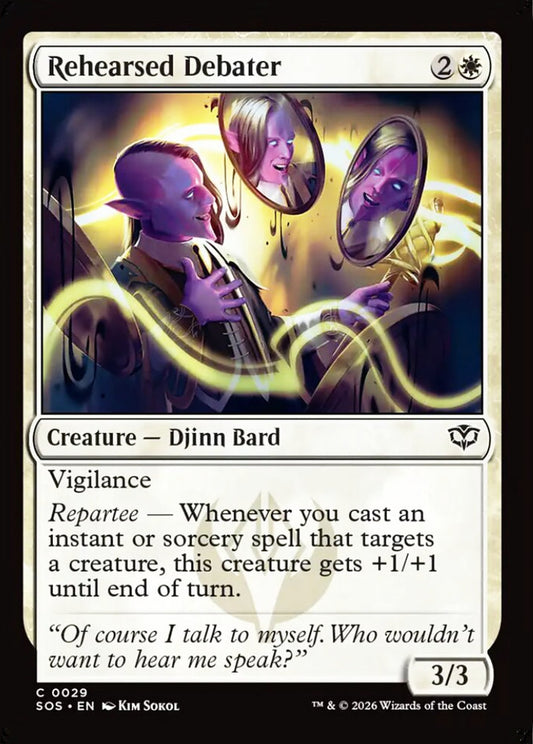Rehearsed Debater SOS Creature Djinn Bard NM