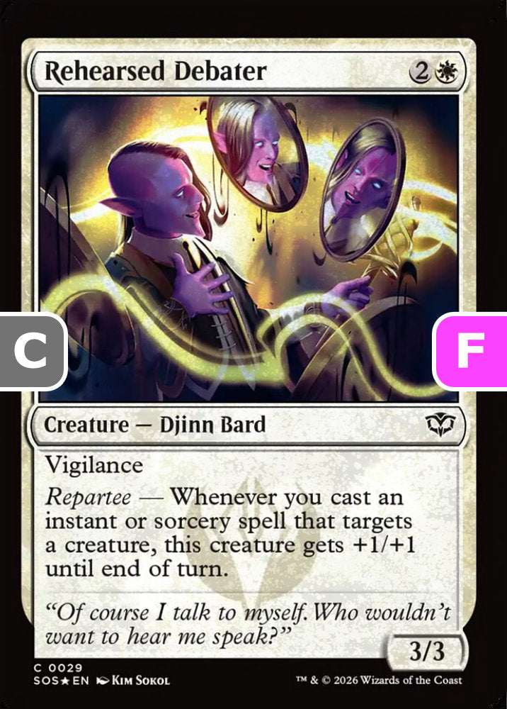 Rehearsed Debater SOS Creature Djinn Bard *Foil* NM