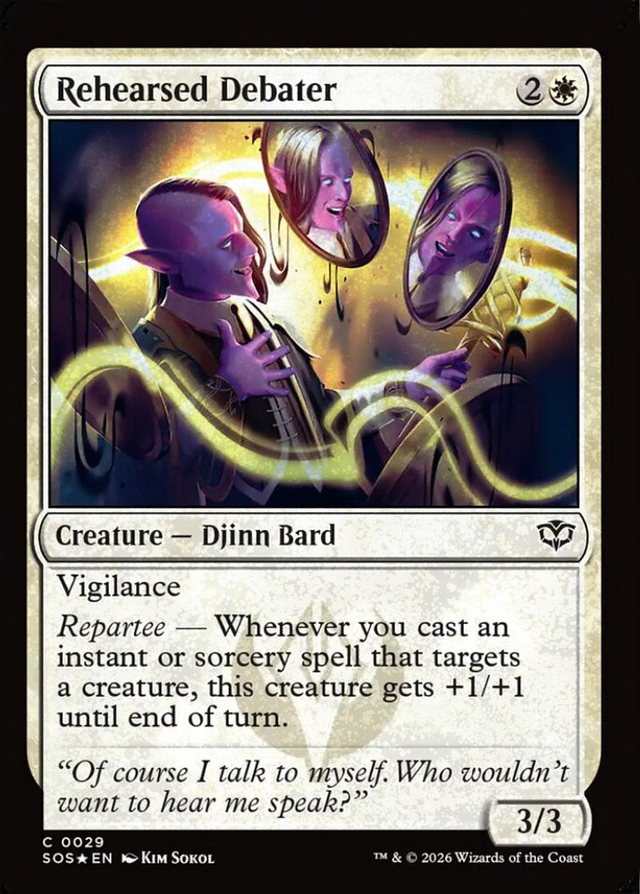 Rehearsed Debater SOS Creature Djinn Bard *Foil* NM