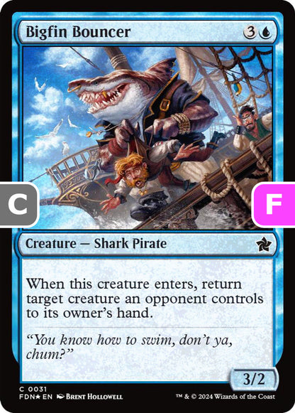 Bigfin Bouncer FDN Creature Shark Pirate *Foil* NM