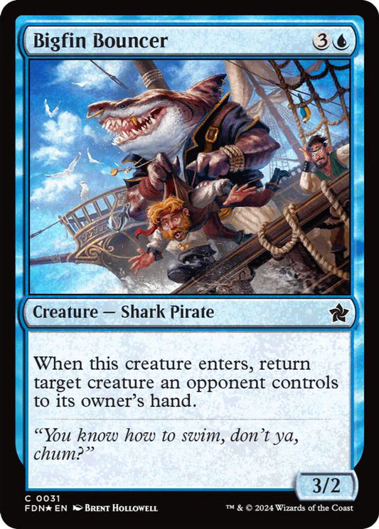 Bigfin Bouncer FDN Creature Shark Pirate *Foil* NM