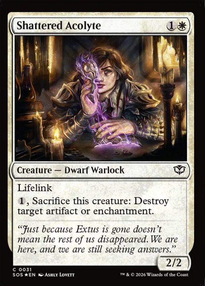 Shattered Acolyte SOS Creature Dwarf Warlock *Foil* NM
