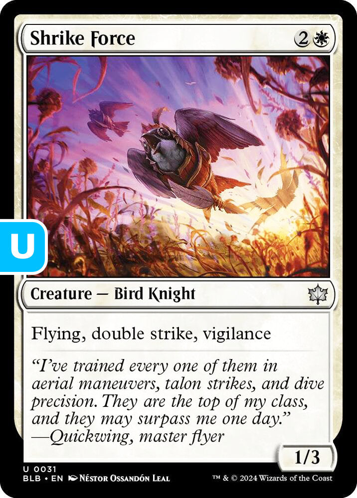Shrike Force BLB Creature Bird Knight NM