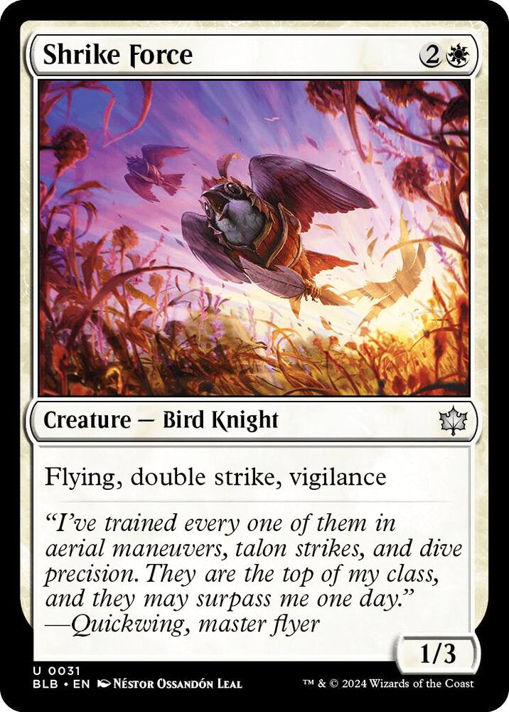 Shrike Force BLB Creature Bird Knight NM