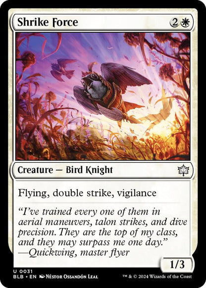 Shrike Force BLB Creature Bird Knight NM