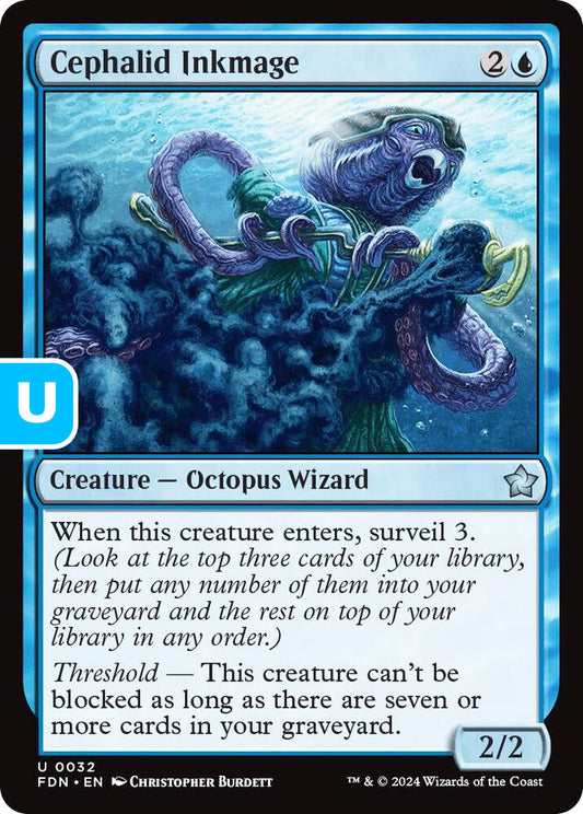 Cephalid Inkmage FDN Creature Octopus Wizard NM
