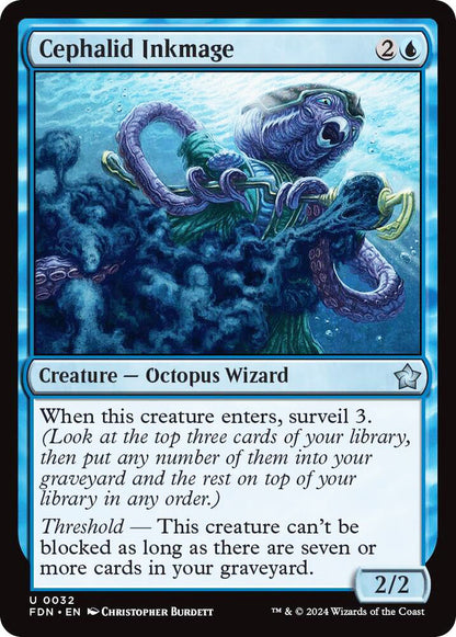 Cephalid Inkmage FDN Creature Octopus Wizard NM