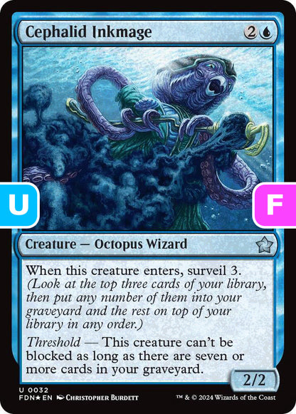Cephalid Inkmage FDN Creature Octopus Wizard *Foil* NM