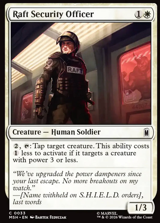 Raft Security Officer MSH Creature Human Soldier NM