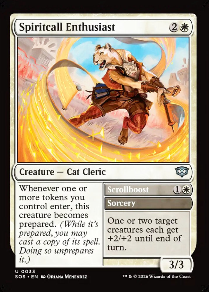 Spiritcall Enthusiast SOS Creature Cat Cleric NM
