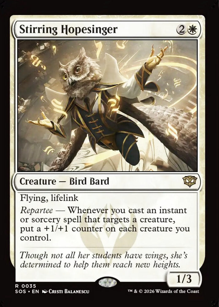 Stirring Hopesinger SOS Creature Bird Bard NM