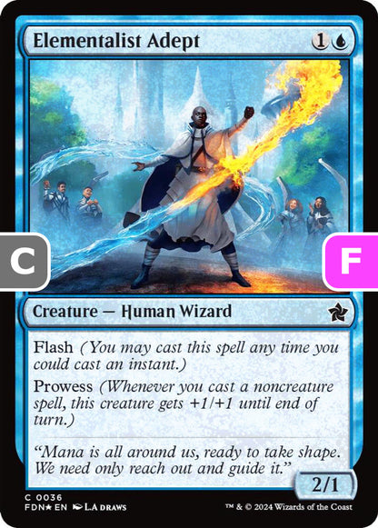 Elementalist Adept FDN Creature Human Wizard *Foil* NM