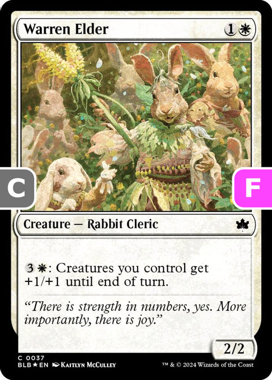 Warren Elder BLB Creature Rabbit Cleric *Foil* NM