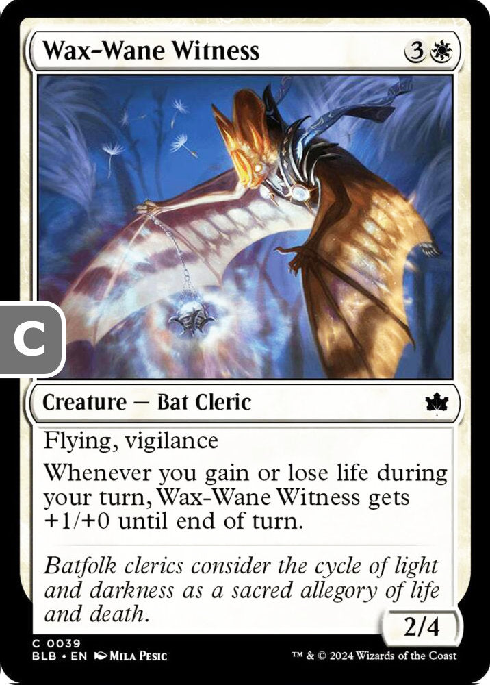 Wax-Wane Witness BLB Creature Bat Cleric NM