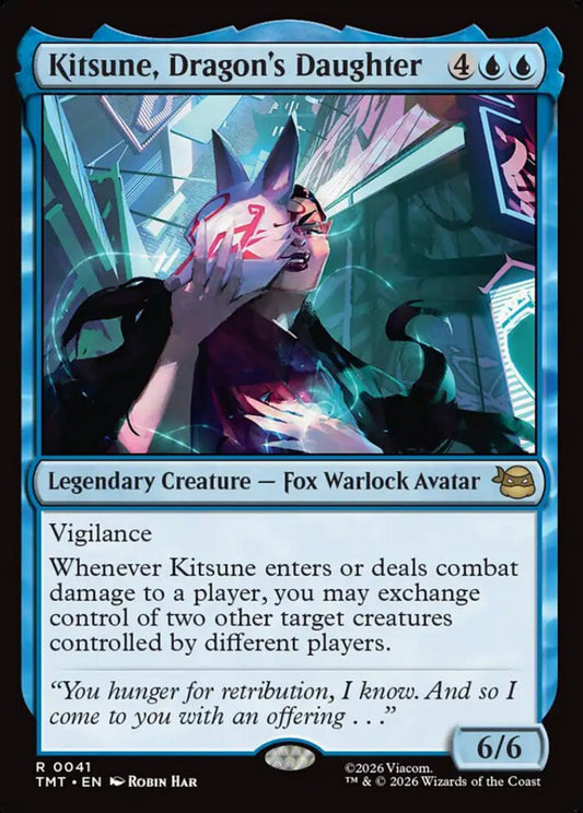 Kitsune, Dragon's Daughter TMT Legendary Creature Fox Warlock Avatar NM