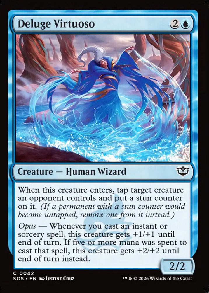 Deluge Virtuoso SOS Creature Human Wizard NM