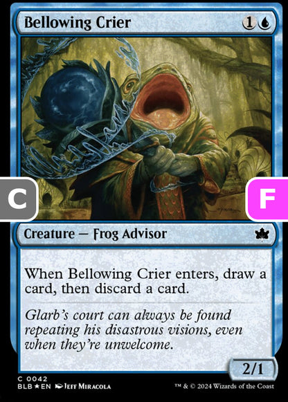 Bellowing Crier BLB Creature Frog Advisor *Foil* NM