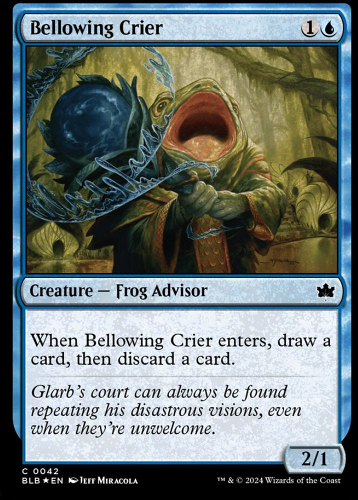 Bellowing Crier BLB Creature Frog Advisor *Foil* NM