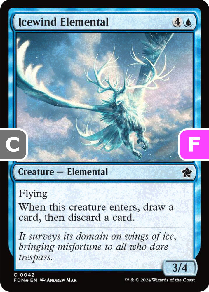 Icewind Elemental FDN Creature Elemental *Foil* NM