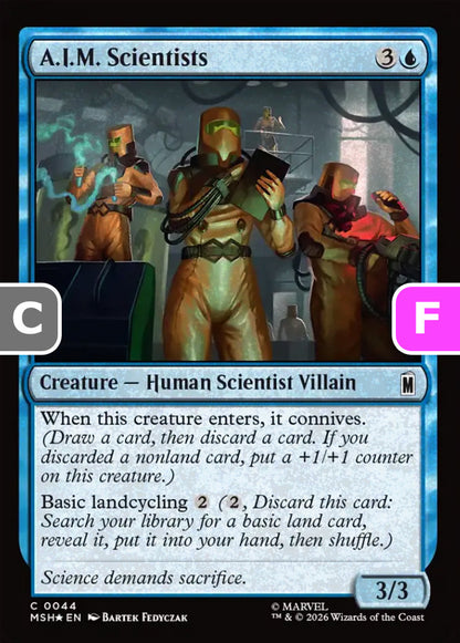 A.I.M. Scientists MSH Creature Human Scientist Villain *Foil* NM