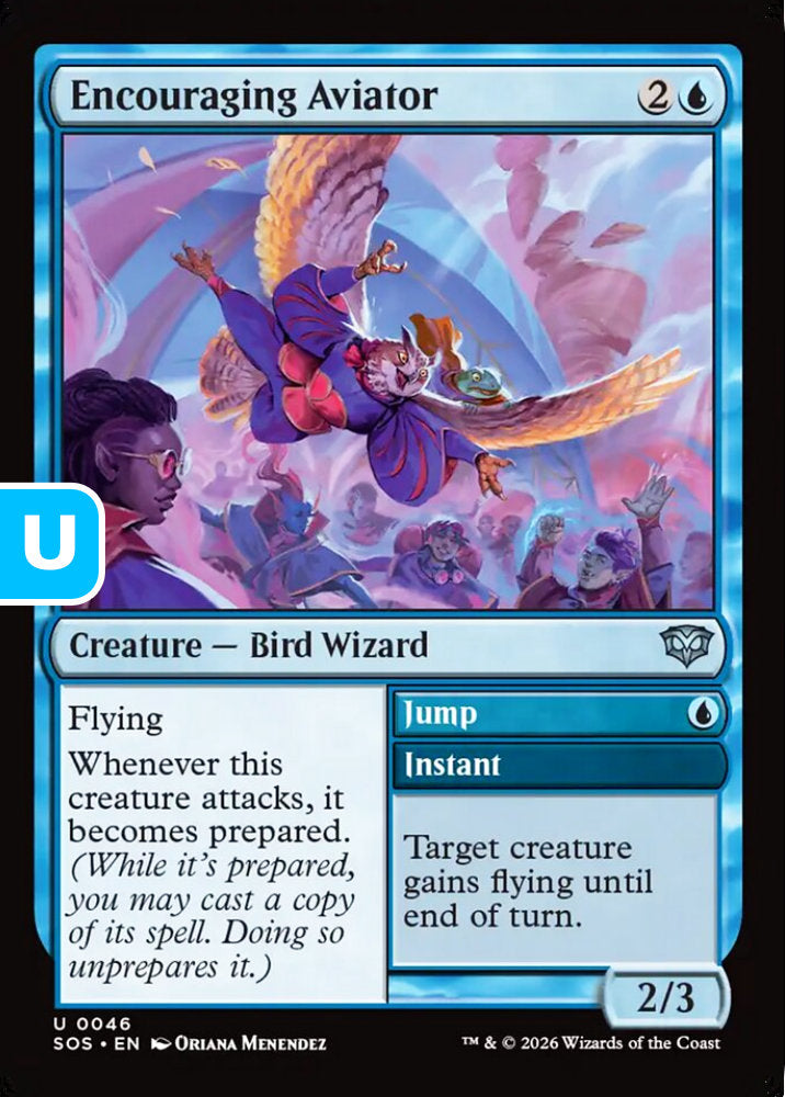 Encouraging Aviator SOS Creature Bird Wizard NM
