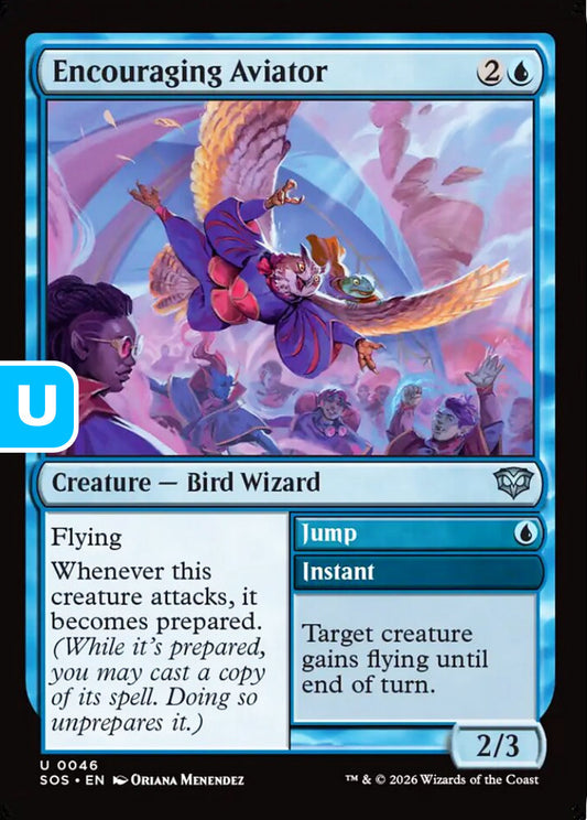 Encouraging Aviator SOS Creature Bird Wizard NM