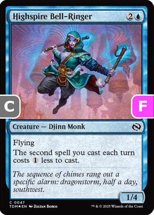 Highspire Bell-Ringer TDM Creature Djinn Monk *Foil* NM