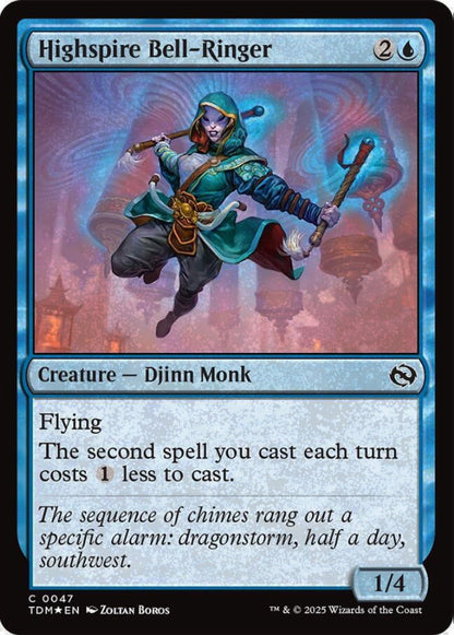 Highspire Bell-Ringer TDM Creature Djinn Monk *Foil* NM