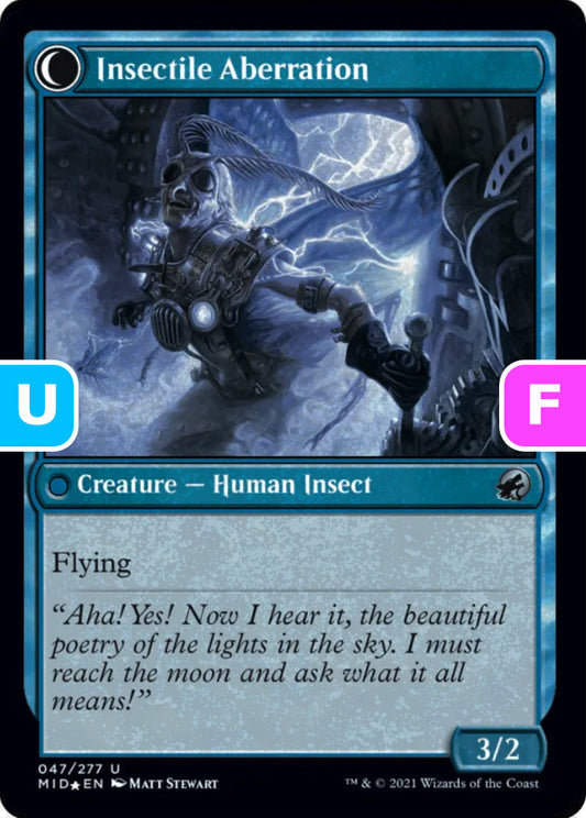 Delver of Secrets/Insectile Aberration MID Creature Human Wizard/Human Insect *Foil* NM