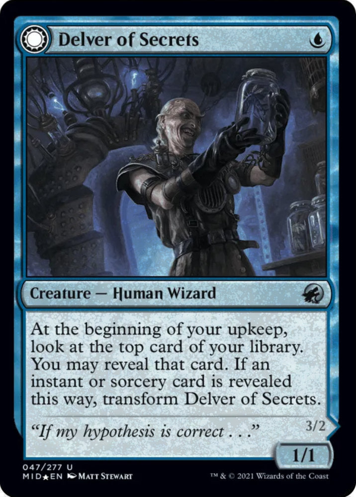 Delver of Secrets/Insectile Aberration MID Creature Human Wizard/Human Insect *Foil* NM