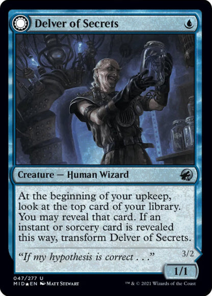 Delver of Secrets/Insectile Aberration MID Creature Human Wizard/Human Insect *Foil* NM