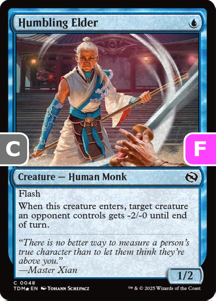 Humbling Elder TDM Creature Human Monk *Foil* NM