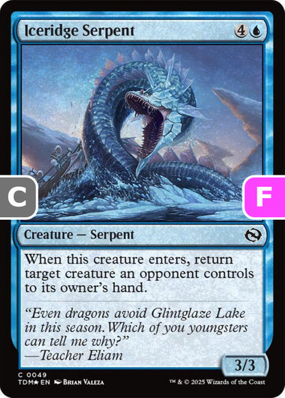 Iceridge Serpent TDM Creature Serpent *Foil* NM