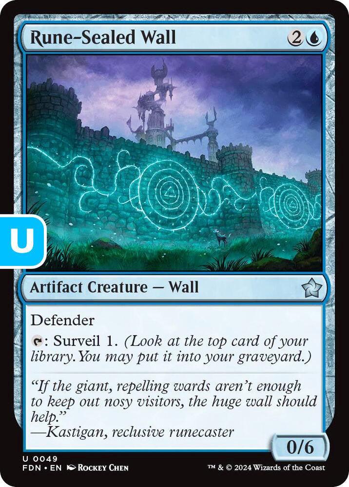 Rune-Sealed Wall FDN Artifact Creature Wall NM