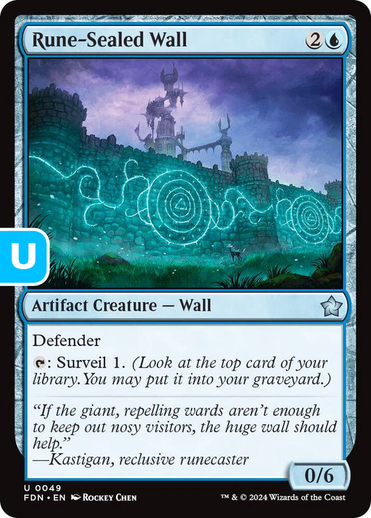 Rune-Sealed Wall FDN Artifact Creature Wall NM