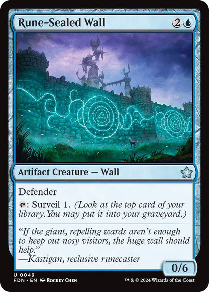 Rune-Sealed Wall FDN Artifact Creature Wall NM