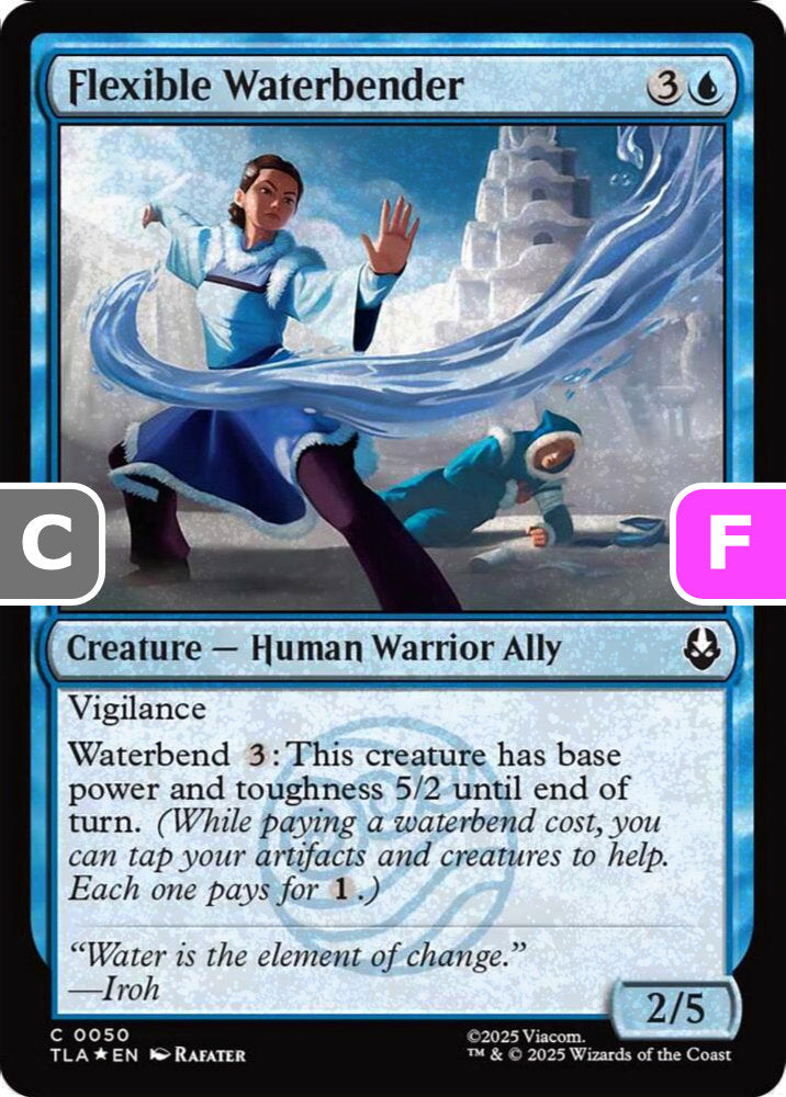 Flexible Waterbender TLA Creature Human Warrior Ally *Foil* NM