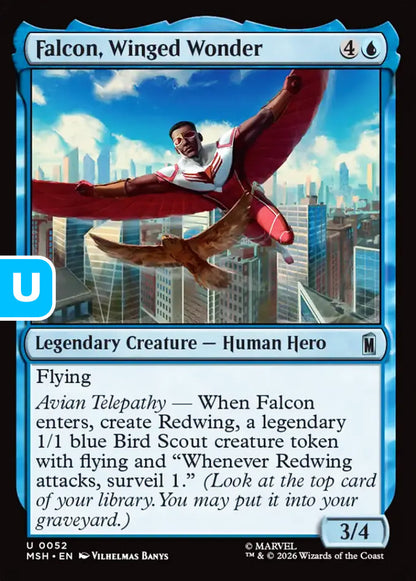 Falcon, Winged Wonder MSH Legendary Creature Human Hero NM